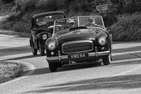 PESARO COLLE SAN BARTOLO, ITALY - MAY 17 - 2018: NASH HEALEY SPORTS 3850 cm3 1950 on an old racing...