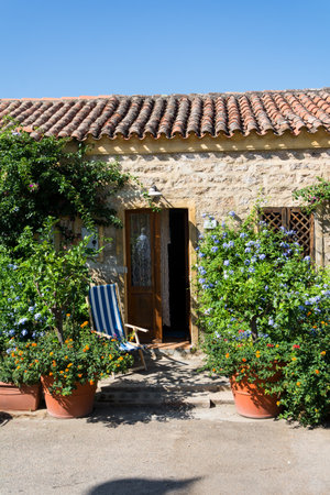 August 20, 2019 - SAN PANTALEO, Italy: exterior building in SAN PANTALEO SARDINIAのeditorial素材