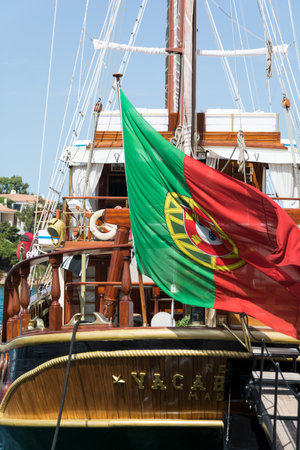 August 19, 201 PORTO CERVO, Italy: HELM VINTAGE YACHTのeditorial素材