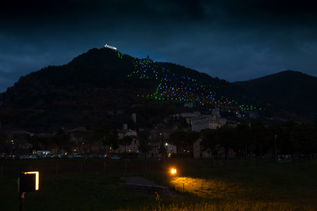 Medieval towns of Italy series - Gubbioのeditorial素材