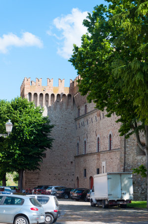 Belforte all'isauro is a small village in the Marche region of Italy, medieval town on the hillのeditorial素材