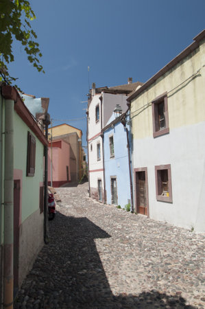BOSA VILLAGE IN SARDINIA italy at summerのeditorial素材