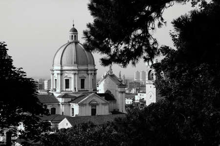 Cathedral or Duomo Nuovo and Old Cathedral or Duomo Vecchio at the Piazza Paolo square in Brescia city in north Italyの写真素材