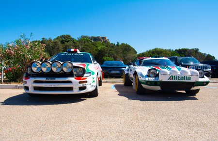 POLTU QUATU - ITALY - JUL 9 - 2022: Lancia stratos Alitalia livery Poltu Quatu Classic