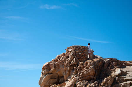 La Maddalena Sardinia of spargi di corsara di cala del landscape at summerの写真素材
