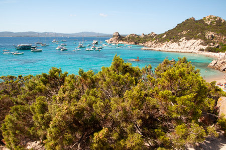 La Maddalena Sardinia of spargi di corsara di cala del landscape at summerの写真素材