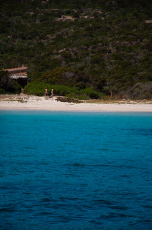rosa budelli beach, wonderful bay in La Maddalena Archipelago, Sardinia, Italyの写真素材