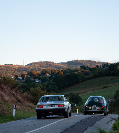 san marino , san marino - sept. 16 : ferrari 365 gt4 2+2 1972 in the Nuvolari cup classic car...