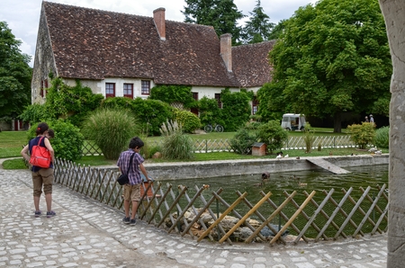 Castle of Chenonceau, Loire region, France. Taken June 27, 2017. The castle farm.のeditorial素材