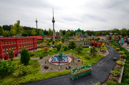 Germany, near Ichenhausen 25 June 2015 Lego park "Legoland". Settings and reproductions made with the legendary plastic bricks.のeditorial素材