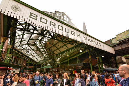 London, United Kingdom, June 2018. Borough Market is London's most important and well-stocked food market. A real food heaven near the London Bridge. We find both street food and specialties.のeditorial素材