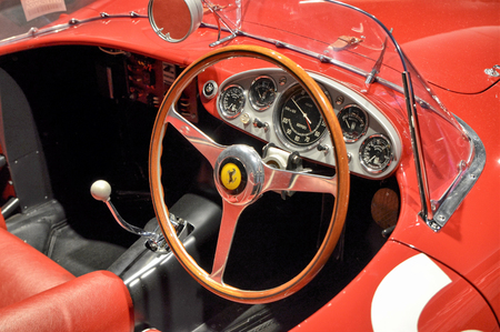 Maranello, Emilia Romagna, Italy. December 2018. At the Ferrari museum, the 500 TRC. Where TR indicates red tesat, for the red colored engine heads. This beautiful model turned out to be a winner.のeditorial素材