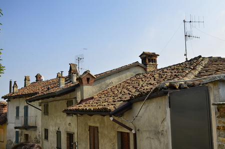 Neive, Piedmont, Italy. October 2018. This small village offers views appreciated by tourists who explore and photograph them.のeditorial素材