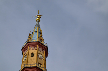 Turin, region of Piedmont, Italy. May 2018. View of the bell tower of the Church of Our Lady of...
