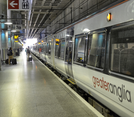 Stansted Airport - Stansted Express London, United Kingdom. June 14 2018. The integrated railway...