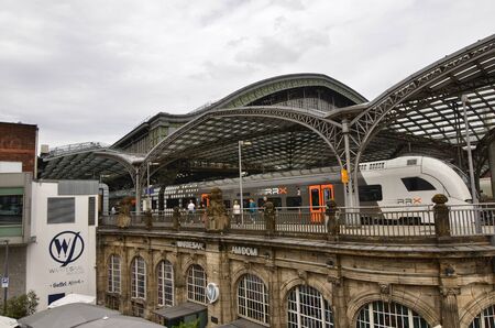 Cologne, Germany, August 2019. Near the cathedral is the train station. The large square in front of...