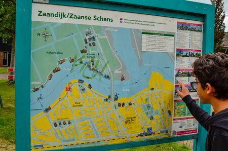 Zaandijk, Holland, August 2019. Northeast Amsterdam is a small community located on the Zaan River....
