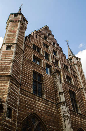 Antwerp, Flanders, Belgium. August 2019. The old meat market is a historic and characteristic building, now used as a museum. It makes great use of red bricks.のeditorial素材