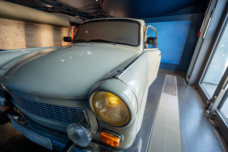 Berlin, germany, august 13, 2023. Trabant 601 displaying a piece of east german automotive history...