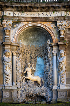 Villa Aldobrandini in Frascati. Detail of the Water Theater, Rome. italyのeditorial素材
