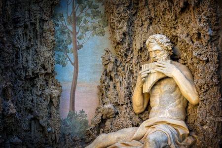 Villa Aldobrandini in Frascati. Detail of the Water Theater (Polyphemus), Rome. italyのeditorial素材