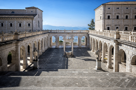 Montecassimo Abbey. Interior of the Abbey at Montecassino, The Abbey was destroyed by bombing in Second World War and rebuilt. italyのeditorial素材