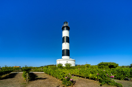 Phare de Chassiron. Island D'Oleron in the French Charente with striped lighthouse. France.の写真素材