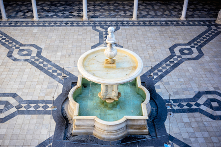 Seville, Patio Principal of La Casa De Pilatos. The building is a precious palace in the mudejar spanish style. spainのeditorial素材