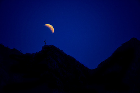 Total Lunar Eclipse 2018 (July 27, 2018), it call is Blood Moon.の写真素材