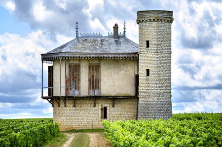Burgundy, many chateau (castle) are surrounded by many acres of vineyards and are great wine producers. France.のeditorial素材
