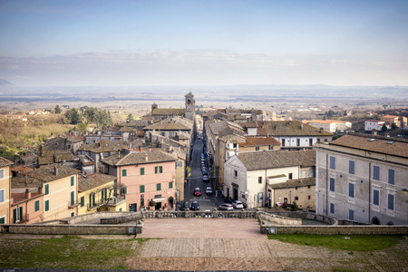 Caprarola seen from the Palazzo Farnese. Viterbo, Italyのeditorial素材