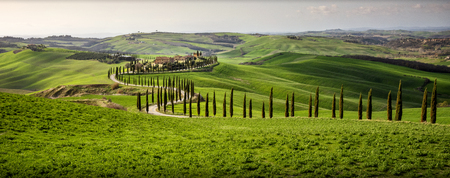 The Tuscan landscape, depicted in countless works, has been built by generations of farmers who have sought together utility and beauty, variety of shapes and colors. In the geography of this region, more than in the others, the imprint of history is visible. Italyの写真素材