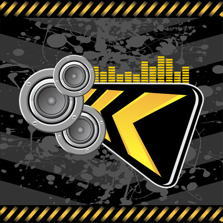 speakers and diversion sign on black grunge background ready for your own textのイラスト素材