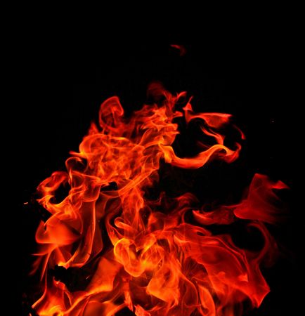Burning fire close-up, may be used as backgroundの写真素材