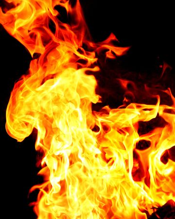 Burning fire close-up, may be used as backgroundの写真素材