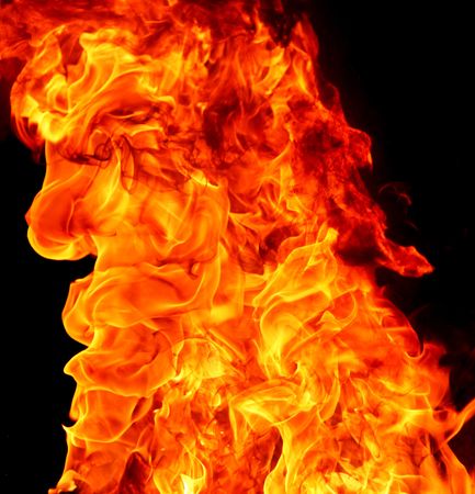 Burning fire close-up, may be used as backgroundの写真素材