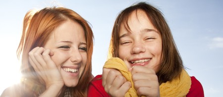 Two beautiful girlsの写真素材