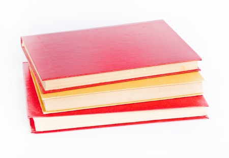 Three books at white background.の写真素材