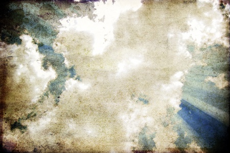 Shine from cloud.  Photo in old color image style.の写真素材