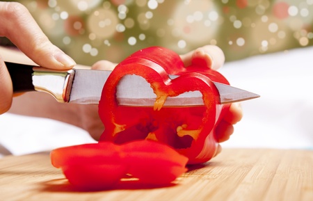 Bulgarian pepper cuttingの写真素材