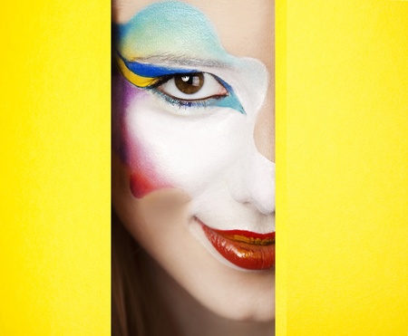 Beautiful redhead girl with make-up.の写真素材