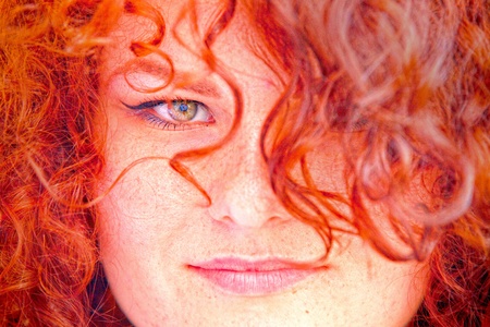 HDR portrait of redhead girl.の写真素材