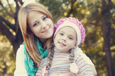 Mother and daughter at the park.の写真素材