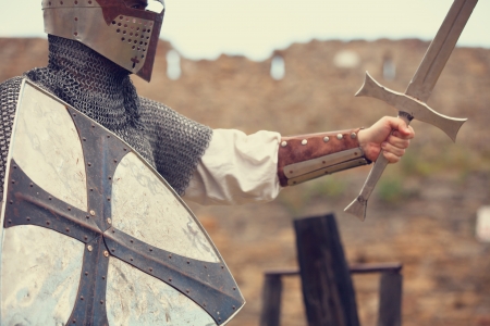 Knight. Photo in vintage style.の写真素材