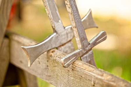 Two metal swords.の写真素材