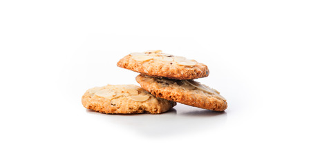 Chocolate homemade pastry cookies isolated on white の写真素材