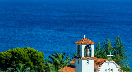 photo of the old church in Greeceの写真素材