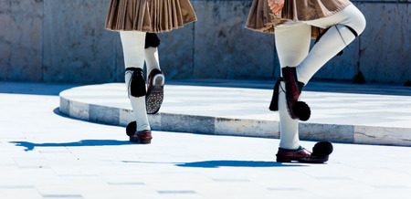 photo of the guards legs in Greeceの写真素材
