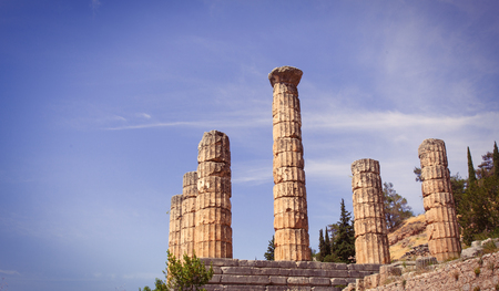 photo of the beautiful ancient columns in Greeceの写真素材