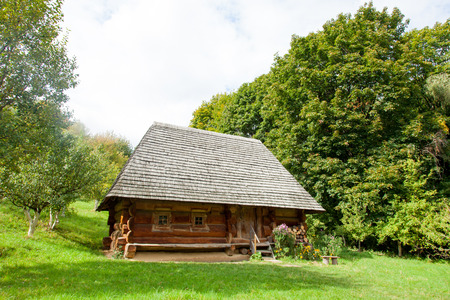 photo of beautiful view of village house on the wonderful trees backgroundのeditorial素材